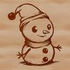 Free Vector Snowman Graphics Design A digital illustration of a snowman standing in a winter landscape.