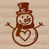A simple snowman silhouette made up of stacked snowballs with a hat and scarf.