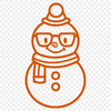 Snowman Printable Image In SVG, PNG, PDF And DXF Formats