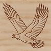 A detailed illustration of a majestic eagle in mid-flight, depicted as a vector graphic.