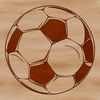 Round Football Illustration An illustration of a round football with panels and laces.