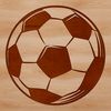 A stylized football with black and white panels, ideal for vector designs in various formats.