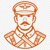 A professional illustration of a soldier in uniform, suitable for graphic design projects.