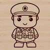 Military Man Silhouette A detailed illustration of a man in military attire, suitable for vector art and cutting machine designs.