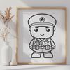 Male Figure in Uniform Vector Illustration A single male figure in military attire, depicted in vector format.