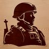 Military Man Silhouette Icon A vector illustration of a man in military uniform, suitable for various design projects.