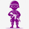 Vector Soldier Silhouette A professional soldier in uniform standing against a neutral background.