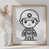 Military Figure Icon A professional man in military attire, suitable for use in a variety of graphic designs and projects.