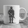 Military Figure SVG Illustration A digital illustration of a soldier in a military uniform.