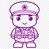 Detailed Military Illustration A detailed illustration of a male soldier in military attire.
