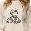 Male Figure in Military Uniform Vector Graphic A professional man in military attire, represented as a vector graphic.