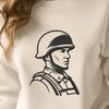 Vector Military Man Illustration Image of a military man in uniform, vector illustration, suitable for graphic design projects.