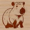 SVG graphic design featuring a detailed drawing of a capybara, suitable for digital use.