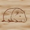 Laid-Back Rodent in Natural Surroundings A high-quality digital illustration of a capybara lying on its side in a natural habitat.