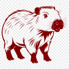 Capybara SVG Graphic Design Element A detailed illustration of a South American rodent known as the capybara.