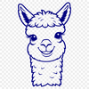 Simple Alpaca Vector Design A cartoon-style alpaca illustration with a simple design.