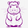 Capybara Illustration for Crafting and Art Projects A high-quality digital illustration of a capybara in simple lines.