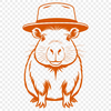 Vector Graphic of a Large Animal A large rodent from South America, known as a capybara, depicted in a digital vector format.