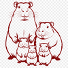 Rodent Portrait Illustration A detailed illustration of a rodent's face and body, showcasing its distinctive features.