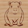 A detailed illustration of a capybara in vector format.
