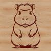 Rodents as clip art illustrations for design projects Illustrated capybara vector graphic for digital designs.