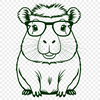 Rodent Illustration in Vector Format A digital illustration of a capybara, a large rodent native to South America, rendered in vector format.
