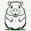 Capybara SVG Vector Graphic An SVG vector graphic image featuring a capybara, a common animal in the grasslands of Central and South America.