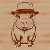 Capybara in a Chapeau A digital illustration of a capybara animal with a hat, suitable for vector art designs.