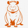 Simple Capybara Silhouette A digital illustration of a capybara in a simple outline style, suitable for cut-out or laser cutting.