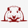 Capybara Peeking Out From Behind a Rock Vector Vector illustration of a capybara peeking out from behind a rock.