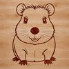 Simple Capybara Graphic An isolated graphic representation of a capybara in a simplified design style suitable for digital use.