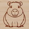 A detailed illustration of a capybara, South America's largest rodent species.