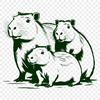 South American Wildlife Animal A high-resolution SVG illustration of a capybara, a large rodent native to South America.