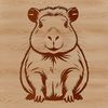 A vector graphic representation of a capybara, suitable for use in digital design projects.