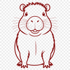 Capybara SVG Art Design A detailed illustration of a South American rodent species, the capybara.