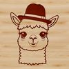 Adorable Alpaca in a Fancy Hat An illustrated alpaca wearing a hat, suitable for vector art and design projects.