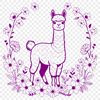 An illustration of a South American camelid with soft fur, adapted for vector art and commercial use.