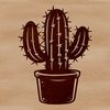 A detailed illustration of a desert-dwelling cactus plant with waxy stems and sharp spines.