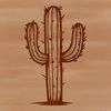 Desert Blooms: Minimalist Cactus Illustration A single succulent cactus plant with thick spines, set against a minimalist background.