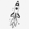 Stylized Spacecraft Icon SVG graphic design element featuring a stylized spacecraft with sleek lines and metallic details.
