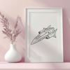 Spacecraft Illustration in Vector Format Illustrative spaceship in space, designed as vector art for cutting machines like Cricut or laser cutters.