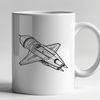Cosmic Cruiser Vector Illustration A detailed vector illustration of a spaceship in space, suitable for digital cutting machines like Cricut.