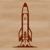 Metallic Spaceship Vector Graphic A stylized illustration of a spaceship with metallic details and futuristic design.