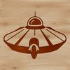 Mid-Flight Spaceship Illustration A stylized illustration of a futuristic spaceship in mid-flight.