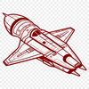Futuristic Vessel in Orbit An illustration of a futuristic spaceship in outer space.