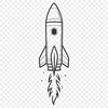 Beautiful Rocket Ship Design SVG File A sleek, futuristic spaceship illustration suitable for vector art and design projects.
