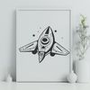 Cosmic Spacecraft Design SVG Cut File Illustrative space vessel design for digital cutting machines like Cricut or laser cutters.