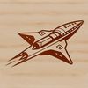Cosmic Spacecraft Icon A digital vector graphic representation of a spaceship designed for various design applications.