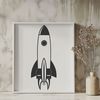 Orbiting Spaceship Illustration A high-resolution digital illustration of a futuristic spaceship in orbit around Earth.