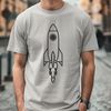 Metallic Spaceship Silhouette Vector Art A futuristic spaceship design with metallic elements and a sleek silhouette.